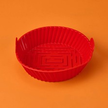 Matmel Silikon Yuvarlak Airfryer Kalıbı - Kırmızı