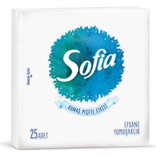 Sofia Kumaş Dokulu Peçete Beyaz 25'li 3 Adet