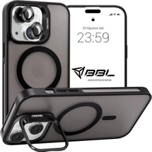 Ermer Iphone 15 Plus Için Kamera Korumalı Magsafe Wireless Şarj Özellikli Lens Hediyeli Mat Şeffaf Renkli Standlı Kılıf