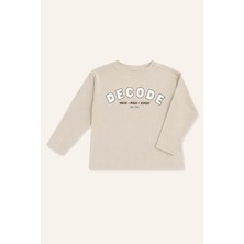 Zeyland Erkek Çocuk Baskılı Uzun Kol T-shirt - Bej