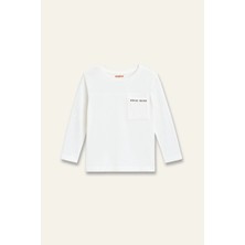 Zeyland Erkek Çocuk Baskılı Uzun Kol T-shirt - Ekru