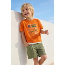 Zeyland Erkek Çocuk Baskılı T-Shirt  - Turuncu