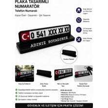 EzelModArt Plaka Tasarımlı Türk Bayraklı Araç Içi Telefon Numaratörü