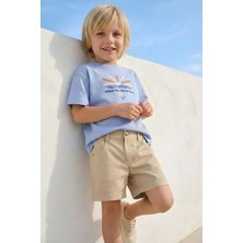 Zeyland Erkek Çocuk Baskılı T-Shirt  - Mavi