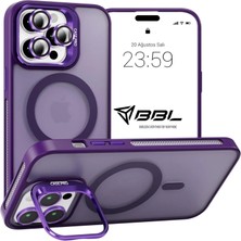 Ermer Iphone 14 Plus Için Kamera Korumalı Magsafe Wireless Şarj Özellikli Lens Hediyeli Mat Şeffaf Renkli Standlı Kılıf