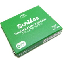 Scrikss Dolma Kalem Kartuşu 6'lı Yeşil Renkli Sarf Malzemelerle Yazma Keyfi