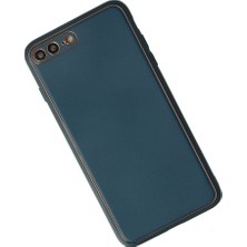 Bezos iPhone 7 Plus Kılıf Coco Deri Silikon Kapak - Mavi