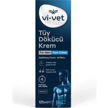 Vi-Vet Tüy Dökücü Krem 125 ml Erkeklere Özel Tüm Ciltler İçin Güçlü Formül  3 Adet