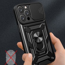 Bezos iPhone 16 Pro Kılıf Pars Lens Yüzüklü Silikon - Gold