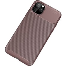 Bezos iPhone 11 Pro Kılıf Auto Focus Karbon Kapak - Kahverengi