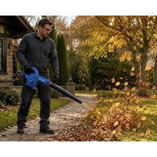 Badem10 Kömürsüz Şarjlı Hava Üfleme Makinesi 21V 4.0AH Çift Akü 18000RPM Brushless Motor Bahçe Yaprak Üfleme