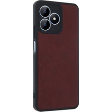 Bezos Realme Note 50 4g Kılıf Aras Deri Kapak - Bordo