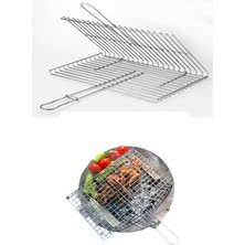Pratikoutdoor Paslanmaz Çelik Mangal Teli - Izgara Teli - 304 Krom Malzeme ile 25 x 40 cm Kaliteli Mangal Teli