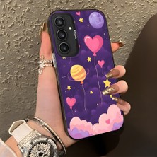 HONTINGA Samsung Galaxy S23 Fe ile Uyumlu Kılıf Silikon Kenar Sert Arka Kamera Koruyucu Basitlik Anti Düşme Kamera Korumalı Balon Desen Couple Telefon Kılıfı Kadın ve Erkek Için Uygundur K1-1475