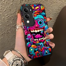 HONTINGA Vivo Y04 ile Uyumlu Kılıf Silikon Kenar Sert Arka Kamera Koruyucu Basitlik Anti Düşme Kamera Korumalı Karikatür Desen Couple Telefon Kılıfı Kadın ve Erkek Için Uygundur K1-1476