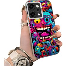 HONTINGA Oppo Reno 14 Pro 5g ile Uyumlu Kılıf Silikon Kenar Sert Arka Kamera Koruyucu Basitlik Anti Düşme Kamera Korumalı Karikatür Desen Couple Telefon Kılıfı Kadın ve Erkek Için Uygundur K1-1476