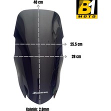 B1 Moto Bajaj Dominar 250/400 (2017-26 Uyumlu) Uzun Ön Cam Füme(Hafif Defolu)