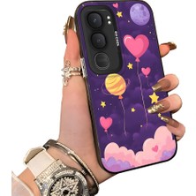 HONTINGA Vivo Y31 5g ile Uyumlu Kılıf Silikon Kenar Sert Arka Kamera Koruyucu Basitlik Anti Düşme Kamera Korumalı Balon Desen Couple Telefon Kılıfı Kadın ve Erkek Için Uygundur K1-1475