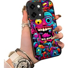 HONTINGA Oppo Reno 14 Pro 5g ile Uyumlu Kılıf Silikon Kenar Sert Arka Kamera Koruyucu Basitlik Anti Düşme Kamera Korumalı Karikatür Desen Couple Telefon Kılıfı Kadın ve Erkek Için Uygundur K1-1476