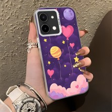 HONTINGA Vivo Y28 ile Uyumlu Kılıf Silikon Kenar Sert Arka Kamera Koruyucu Basitlik Anti Düşme Kamera Korumalı Balon Desen Couple Telefon Kılıfı Kadın ve Erkek Için Uygundur K1-1475
