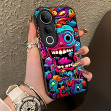 HONTINGA Vivo V50 Lite ile Uyumlu Kılıf Silikon Kenar Sert Arka Kamera Koruyucu Basitlik Anti Düşme Kamera Korumalı Karikatür Desen Couple Telefon Kılıfı Kadın ve Erkek Için Uygundur K1-1476