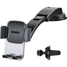 Baseus Easy Control Clamp Siyah Araç İçi Telefon Tutucu Havalandırma Izgarası ve Torpido Uyumlu