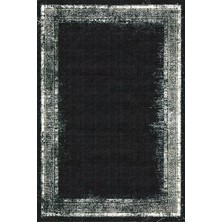 Kilim Home Grek Desenli Modern Antrasit Salon Pamuk Taban Halısı - MARS528
