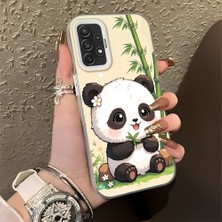 HONTINGA Samsung Galaxy A72 ile Uyumlu Kılıf Silikon Kenar Sert Arka Kamera Koruyucu Basitlik Anti Düşme Kamera Korumalı Panda Desen Couple Telefon Kılıfı Kadın ve Erkek Için Uygundur K1-1478