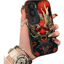 HONTINGA Vivo Y31 5g ile Uyumlu Kılıf Silikon Kenar Sert Arka Kamera Koruyucu Basitlik Anti Düşme Kamera Korumalı Ejderha Desen Couple Telefon Kılıfı Kadın ve Erkek Için Uygundur K1-1479
