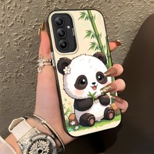 HONTINGA Samsung Galaxy A34 ile Uyumlu Kılıf Silikon Kenar Sert Arka Kamera Koruyucu Basitlik Anti Düşme Kamera Korumalı Panda Desen Couple Telefon Kılıfı Kadın ve Erkek Için Uygundur K1-1478