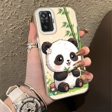 HONTINGA Xiaomi Redmi Note 10 ile Uyumlu Kılıf Silikon Kenar Sert Arka Kamera Koruyucu Basitlik Anti Düşme Kamera Korumalı Panda Desen Couple Telefon Kılıfı Kadın ve Erkek Için Uygundur K1-1478