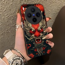 HONTINGA Vivo X300 ile Uyumlu Kılıf Silikon Kenar Sert Arka Kamera Koruyucu Basitlik Anti Düşme Kamera Korumalı Ejderha Desen Couple Telefon Kılıfı Kadın ve Erkek Için Uygundur K1-1479