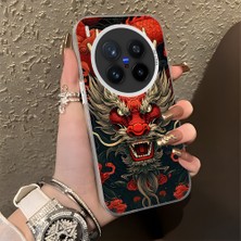 HONTINGA Vivo X300 Pro ile Uyumlu Kılıf Silikon Kenar Sert Arka Kamera Koruyucu Basitlik Anti Düşme Kamera Korumalı Ejderha Desen Couple Telefon Kılıfı Kadın ve Erkek Için Uygundur K1-1479