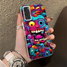 HONTINGA Samsung Galaxy S20 Fe ile Uyumlu Kılıf Silikon Kenar Sert Arka Kamera Koruyucu Basitlik Anti Düşme Kamera Korumalı Karikatür Desen Couple Telefon Kılıfı Kadın ve Erkek Için Uygundur K1-1476