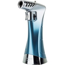 Lubinski New Design Çok Fonksiyonlu Tek Torch Büyük Masa Tipi Puro Çakmağı Blue Ice LB-120