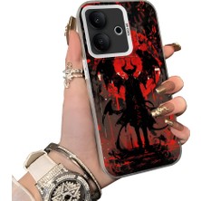 HONTINGA Vivo V60 Lite 5g ile Uyumlu Kılıf Silikon Kenar Sert Arka Kamera Koruyucu Basitlik Anti Düşme Kamera Korumalı Karikatür Desen Couple Telefon Kılıfı Kadın ve Erkek Için Uygundur K1-1477