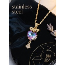 Stainless Steel 316L Çelik Zincir Gold Renk Baykuş Model Kolye