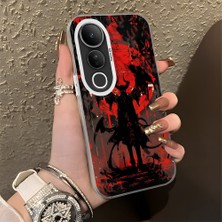 HONTINGA Vivo V50 Lite ile Uyumlu Kılıf Silikon Kenar Sert Arka Kamera Koruyucu Basitlik Anti Düşme Kamera Korumalı Karikatür Desen Couple Telefon Kılıfı Kadın ve Erkek Için Uygundur K1-1477