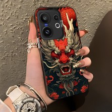 HONTINGA Vivo X200 Fe ile Uyumlu Kılıf Silikon Kenar Sert Arka Kamera Koruyucu Basitlik Anti Düşme Kamera Korumalı Ejderha Desen Couple Telefon Kılıfı Kadın ve Erkek Için Uygundur K1-1479