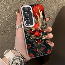 HONTINGA Vivo Y19S ile Uyumlu Kılıf Silikon Kenar Sert Arka Kamera Koruyucu Basitlik Anti Düşme Kamera Korumalı Ejderha Desen Couple Telefon Kılıfı Kadın ve Erkek Için Uygundur K1-1479