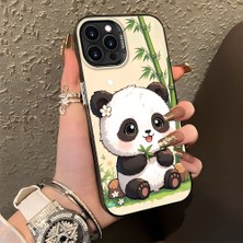 HONTINGA iPhone 15 Pro Max ile Uyumlu Kılıf Silikon Kenar Sert Arka Kamera Koruyucu Basitlik Anti Düşme Kamera Korumalı Panda Desen Couple Telefon Kılıfı Kadın ve Erkek Için Uygundur K1-1478