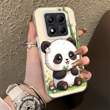 HONTINGA Xiaomi Redmi Note 14 Pro ile Uyumlu Kılıf Silikon Kenar Sert Arka Kamera Koruyucu Basitlik Anti Düşme Kamera Korumalı Panda Desen Couple Telefon Kılıfı Kadın ve Erkek Için Uygundur K1-1478