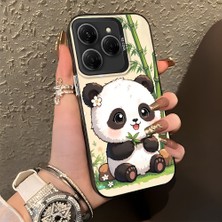 HONTINGA Tecno Spark 20 Pro ile Uyumlu Kılıf Silikon Kenar Sert Arka Kamera Koruyucu Basitlik Anti Düşme Kamera Korumalı Panda Desen Couple Telefon Kılıfı Kadın ve Erkek Için Uygundur K1-1478