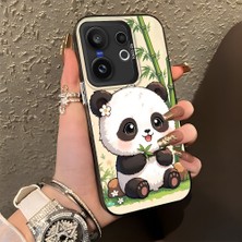 HONTINGA Vivo X200 Fe ile Uyumlu Kılıf Silikon Kenar Sert Arka Kamera Koruyucu Basitlik Anti Düşme Kamera Korumalı Panda Desen Couple Telefon Kılıfı Kadın ve Erkek Için Uygundur K1-1478