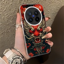 HONTINGA Vivo X200 Pro ile Uyumlu Kılıf Silikon Kenar Sert Arka Kamera Koruyucu Basitlik Anti Düşme Kamera Korumalı Ejderha Desen Couple Telefon Kılıfı Kadın ve Erkek Için Uygundur K1-1479