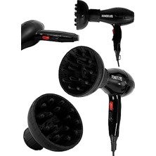 Die Grup Alman 3800 Watt Professional Saç Kurutma Makinesi Ac Motor Fön Makinesi + Difüzör Başlık + 2 Adet Düz Başlık