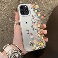 HONTINGA iPhone 11 Pro Max ile Uyumlu Kılıf Silikon Kenar Sert Arka Kamera Koruyucu Basitlik Anti Düşme Kamera Korumalı Çiçekli Desen Couple Telefon Kılıfı Kadın ve Erkek Için Uygundur K1-1483