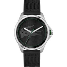 Lacoste LAC2011156 Erkek Kol Saati 43 mm Siyah Kadran Pilli Suya Dayanıklı Metalik Gri Kasa