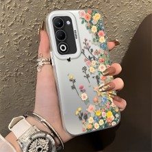 HONTINGA Oppo A5 5g ile Uyumlu Kılıf Silikon Kenar Sert Arka Kamera Koruyucu Basitlik Anti Düşme Kamera Korumalı Çiçekli Desen Couple Telefon Kılıfı Kadın ve Erkek Için Uygundur K1-1483
