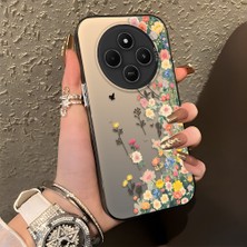 HONTINGA Xiaomi Redmi 14C 4g ile Uyumlu Kılıf Silikon Kenar Sert Arka Kamera Koruyucu Basitlik Anti Düşme Kamera Korumalı Çiçekli Desen Couple Telefon Kılıfı Kadın ve Erkek Için Uygundur K1-1483